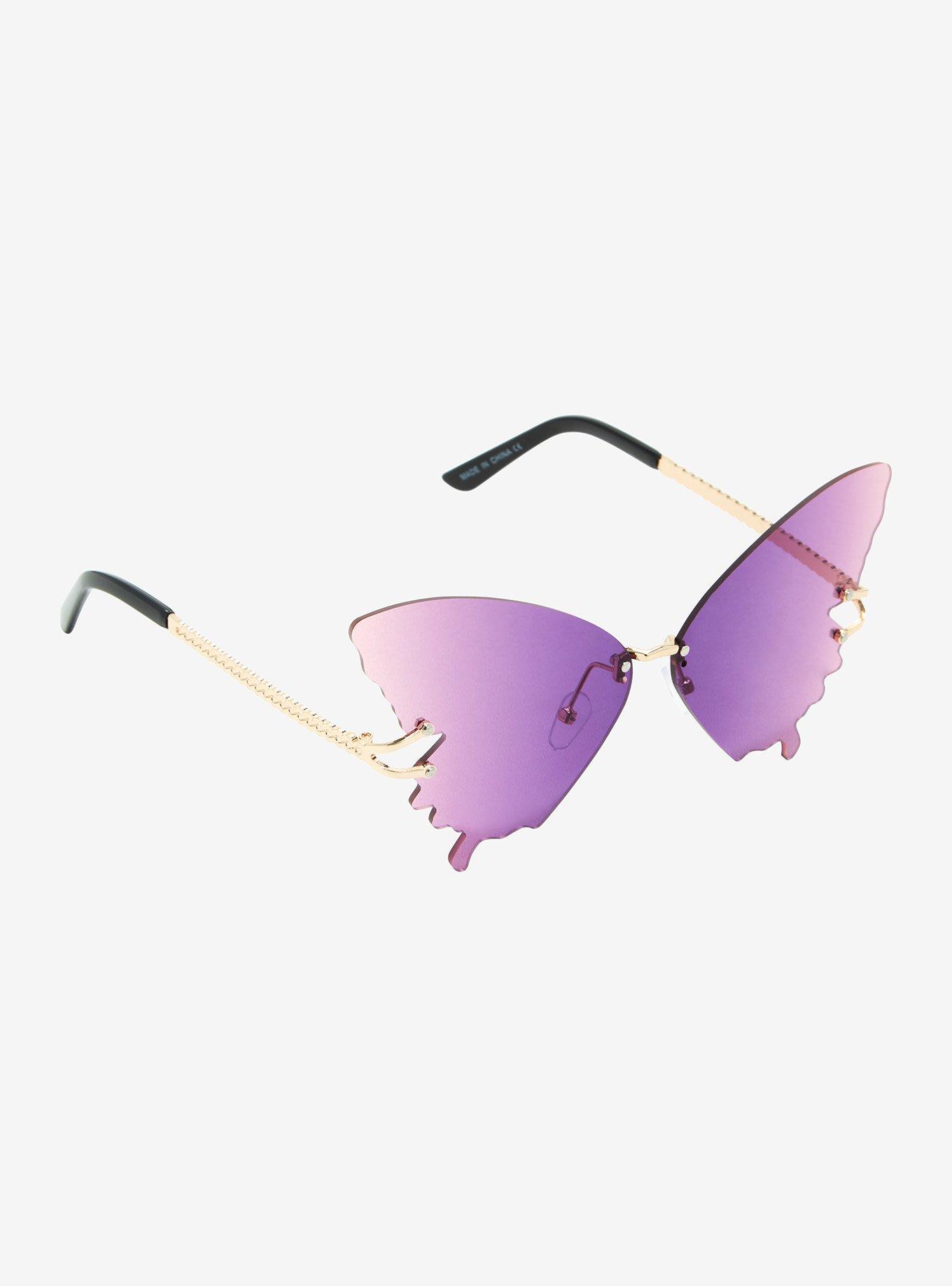 Purple Gradient Butterfly Sunglasses, , hi-res
