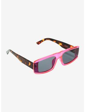 Pink Tortoise Shell Y2K Sunglasses, , hi-res