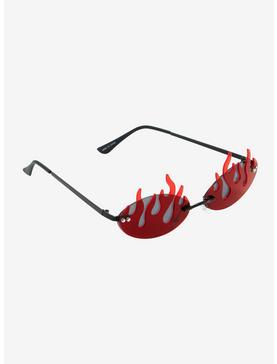 Red Flame Oval Sunglasses, , hi-res
