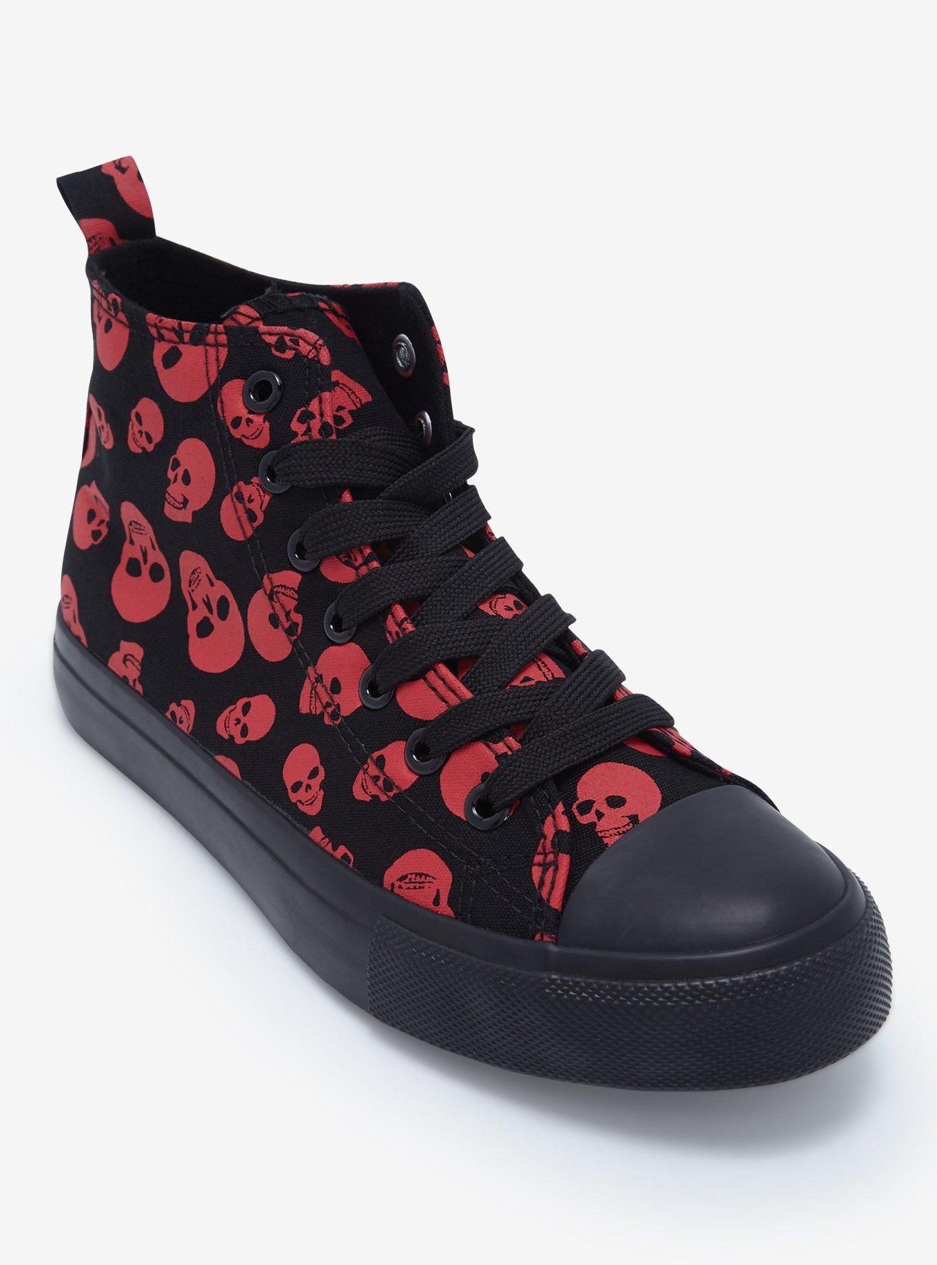 Red and black sale high top sneakers