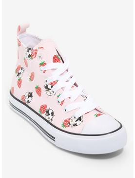Plus Size Strawberry Cow Hi-Top Sneakers, , hi-res