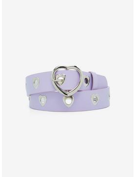 Pastel Purple Heart Grommet Belt, , hi-res