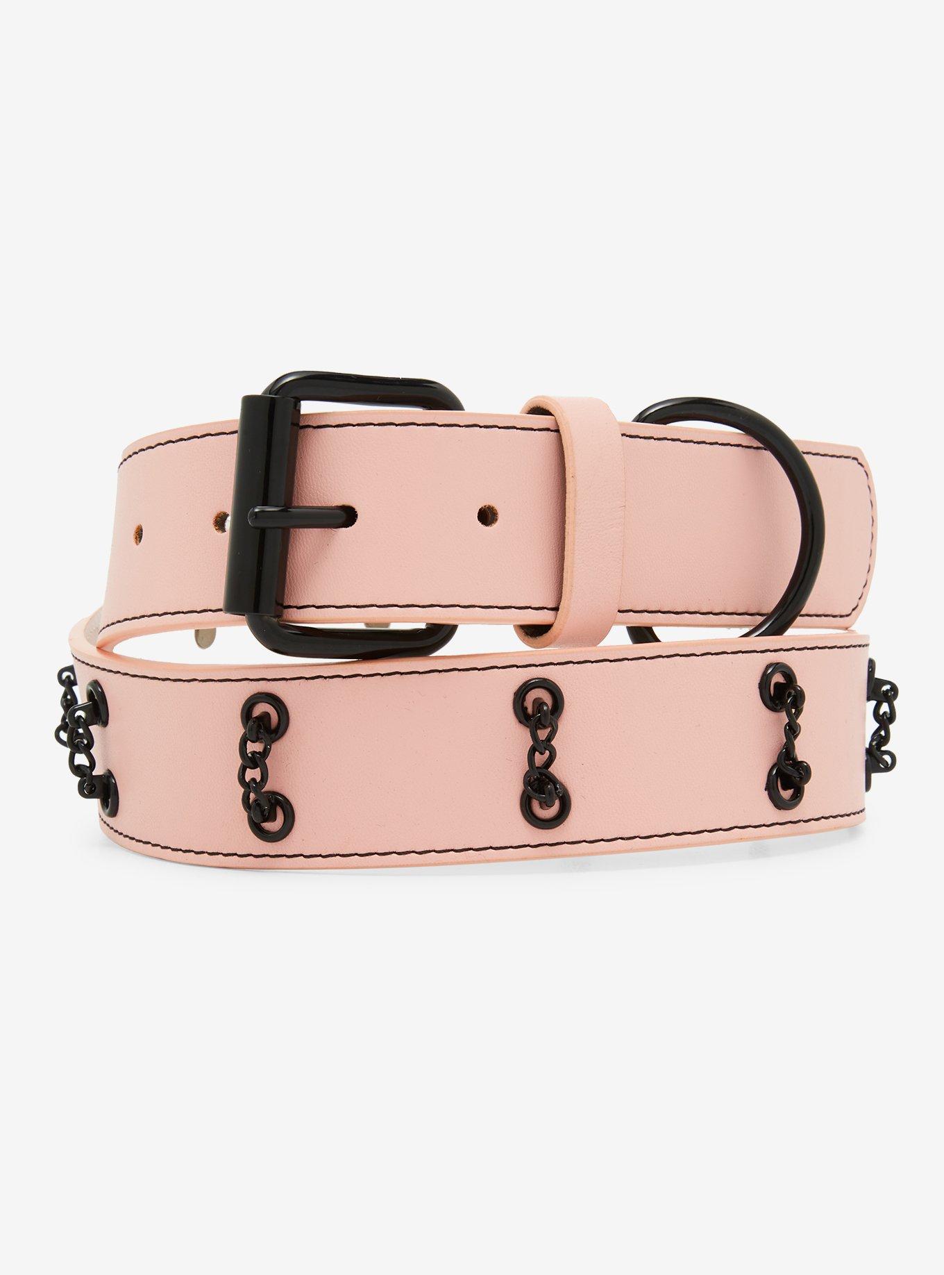 Pink & Black Chains Belt, BLACK, hi-res