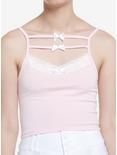Sweet Society Pink & White Bow Strappy Girls Cami, PINK, hi-res
