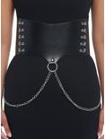 Black Drop Chain Corset Belt, BLACK, hi-res