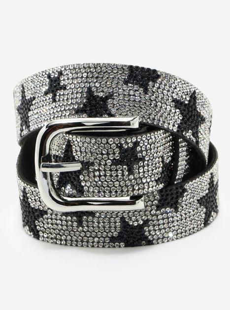 Faux Suede Star Bling Belt | Hot Topic display picture 1