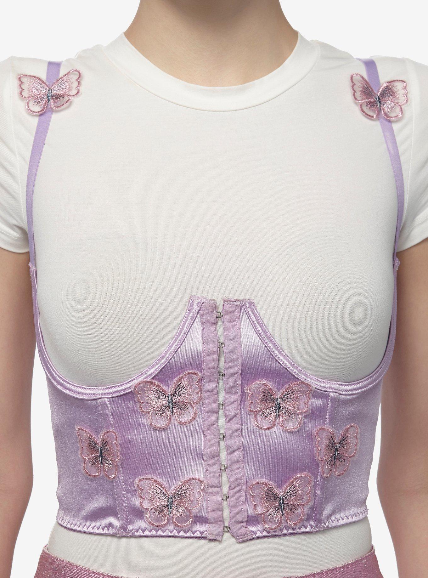 Purple Butterfly Underbust Harness, PINK, hi-res