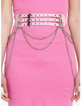 Pink Heart Chain Belt, , hi-res