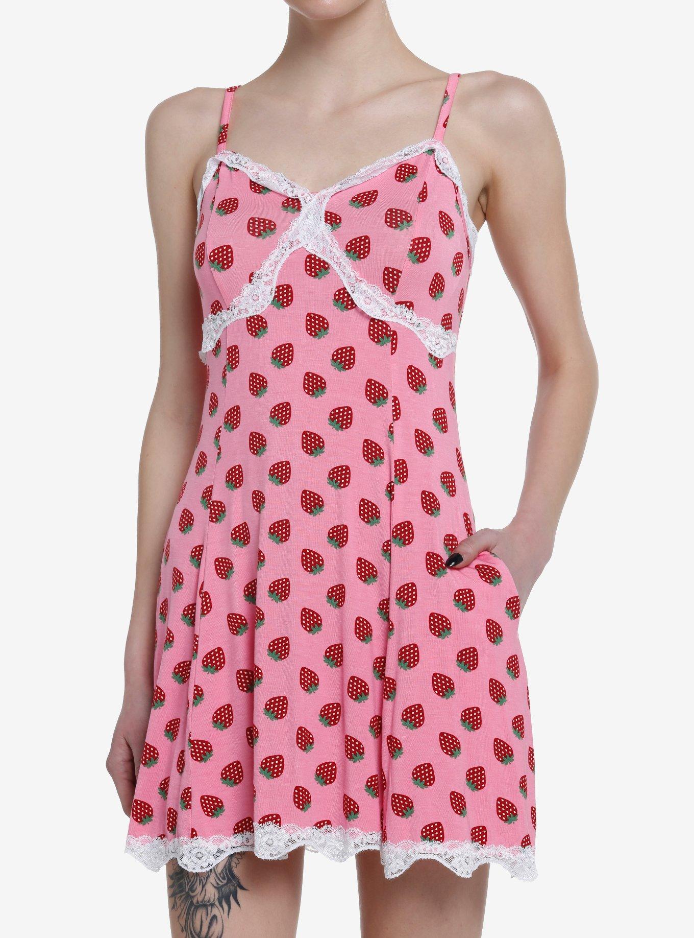 Strawberries Slip Dress, STRAWBERRY FIELDS, hi-res