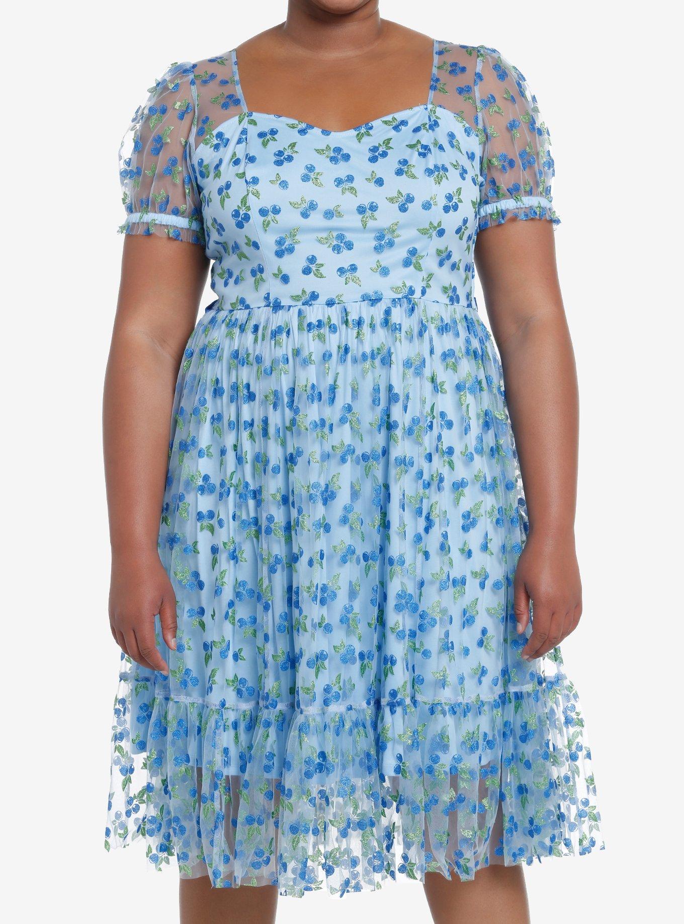 Sweet Society Blueberry Glitter Mesh Dress Plus Size Hot Topic