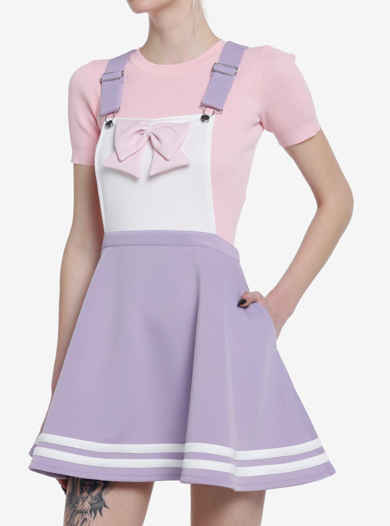 Pastel Purple & Pink Bow Skirtall, MULTI, hi-res