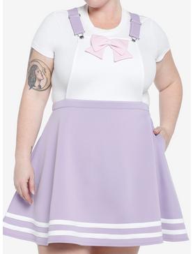 Plus Size Pastel Purple & Pink Bow Skirtall Plus Size, , hi-res