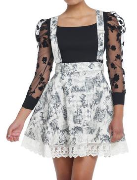 Plus Size Thorn & Fable Through The Looking Glass Art Suspender Skirt, , hi-res