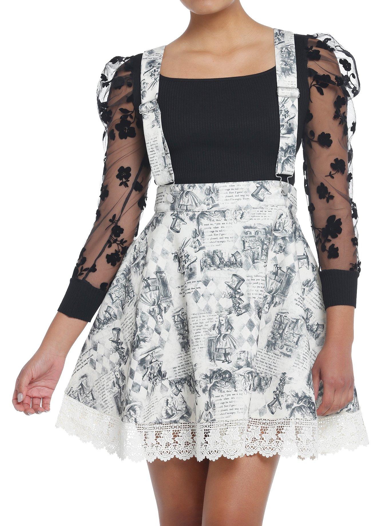 Thorn & Fable Through The Looking Glass Art Suspender Skirt, MULTI, hi-res