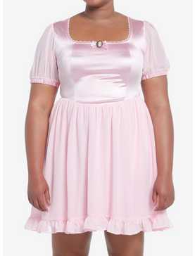 Sweet Society Pink Cameo Chiffon Dress Plus Size, , hi-res