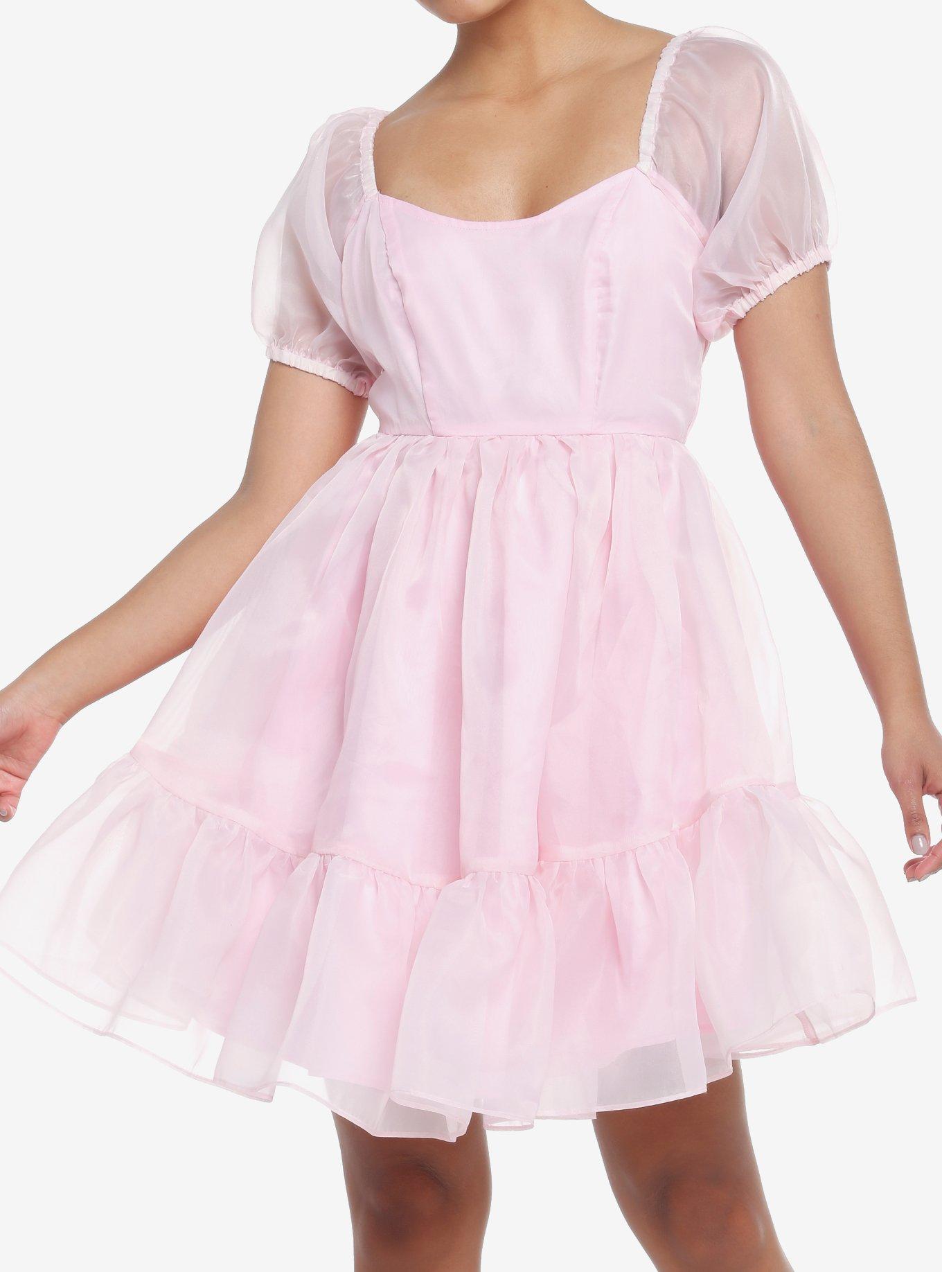 Sweet Society Pink Organza Tiered Dress