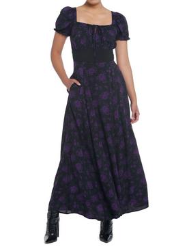 Plus Size Cosmic Aura Purple Rose Maxi Dress, , hi-res