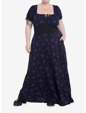 Cosmic Aura Purple Rose Maxi Dress Plus Size, , hi-res
