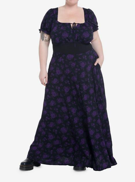 fitted lace wedding dress Women's Plus Size Gothic Flared Sleeved Embossed Velvet Red Formal Dress –  Punk Design main image 0