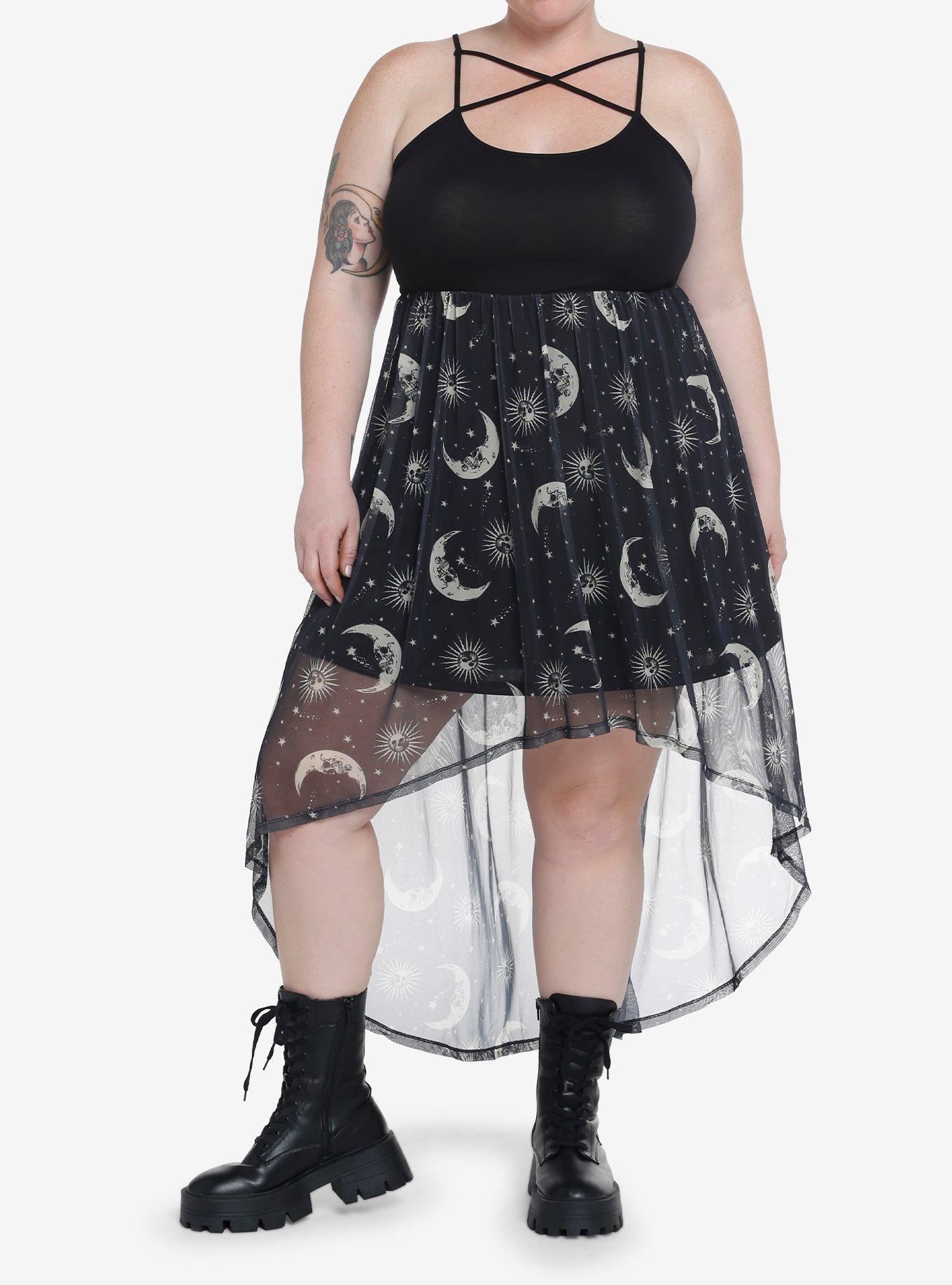 Celestial Hi-Low Strappy Dress Plus Size, CELESTIAL, hi-res