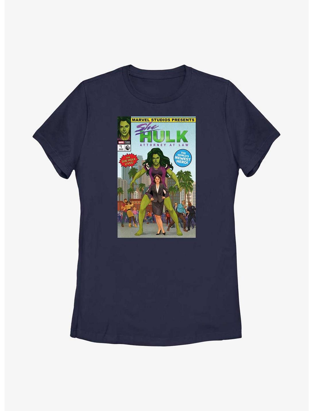 Marvel She-Hulk Comic Cover Womens T-Shirt, NAVY, hi-res