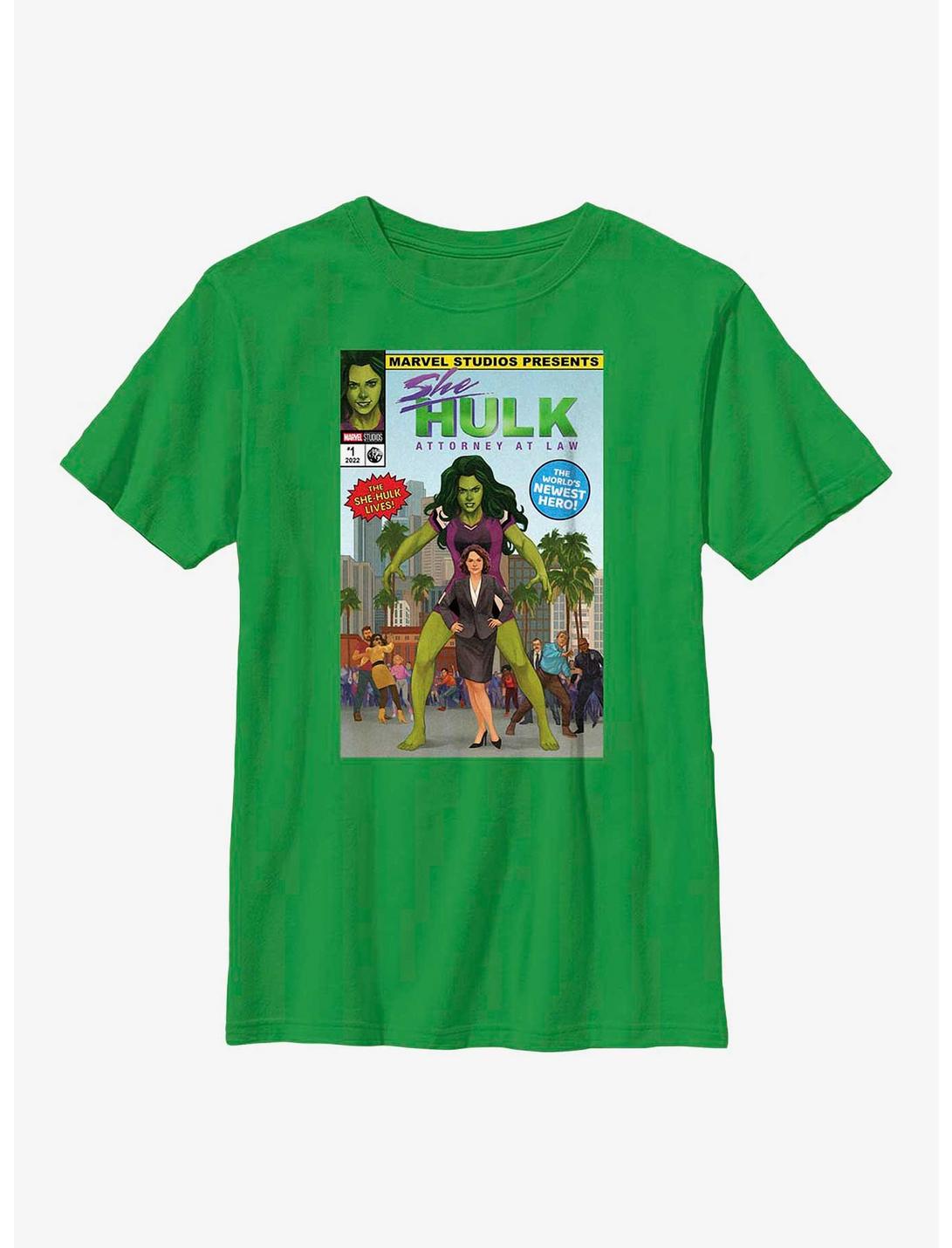 Marvel She-Hulk Comic Cover Youth T-Shirt, KELLY, hi-res