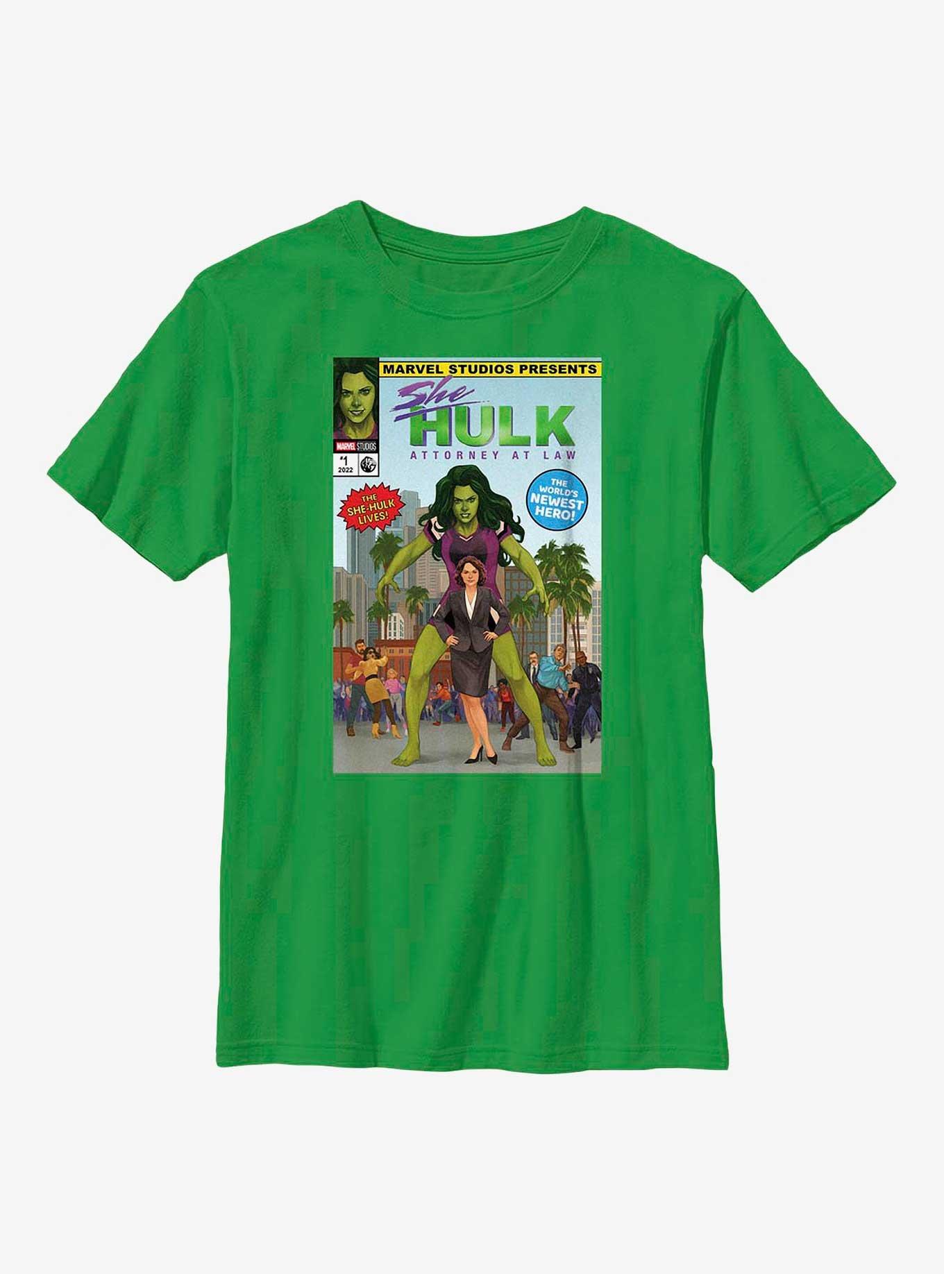 Marvel She-Hulk Comic Cover Youth T-Shirt, KELLY, hi-res