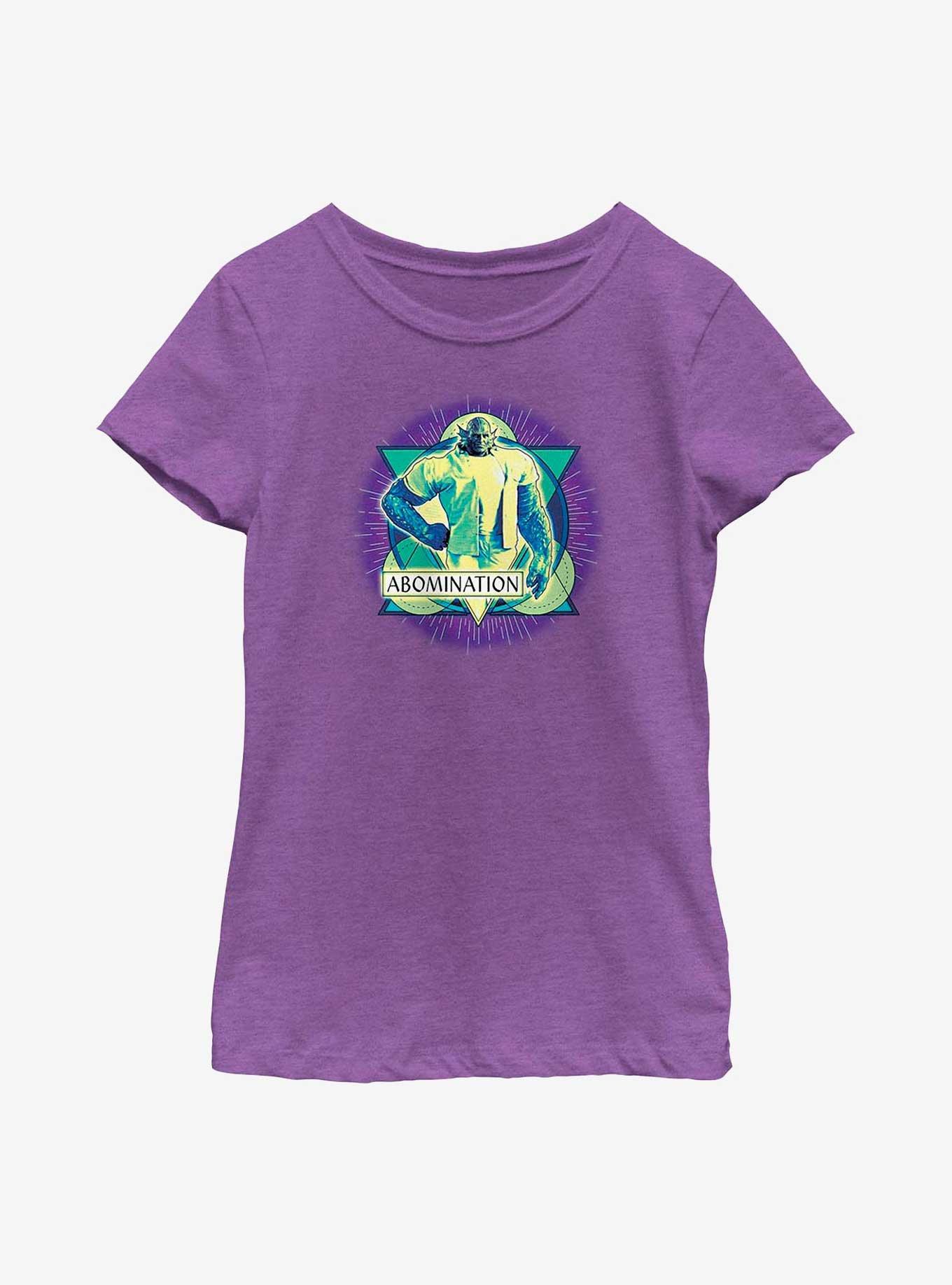 Marvel She-Hulk Abomination Badge Youth Girls T-Shirt, PURPLE BERRY, hi-res