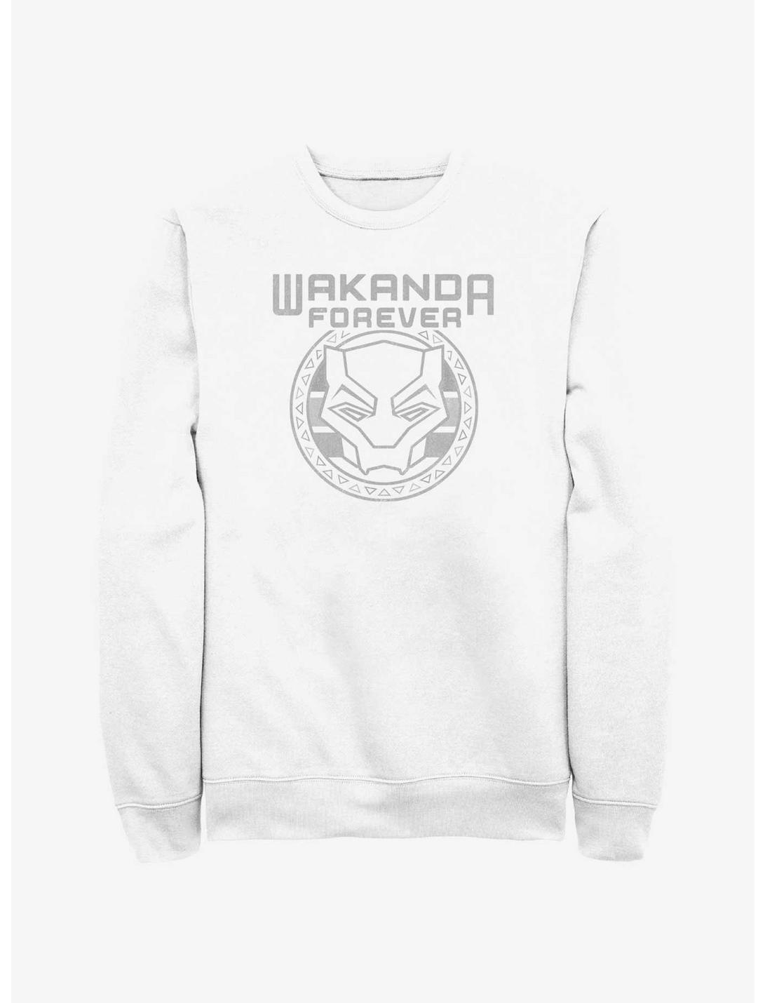 Marvel Black Panther: Wakanda Forever Mask Circle Sweatshirt, WHITE, hi-res