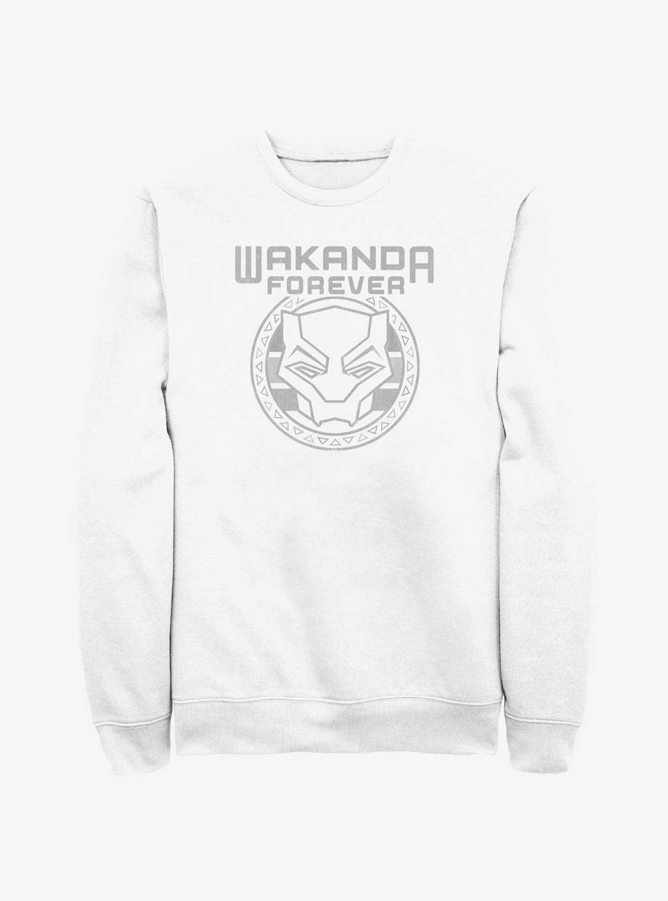 Marvel Black Panther: Wakanda Forever Mask Circle Sweatshirt, WHITE, hi-res