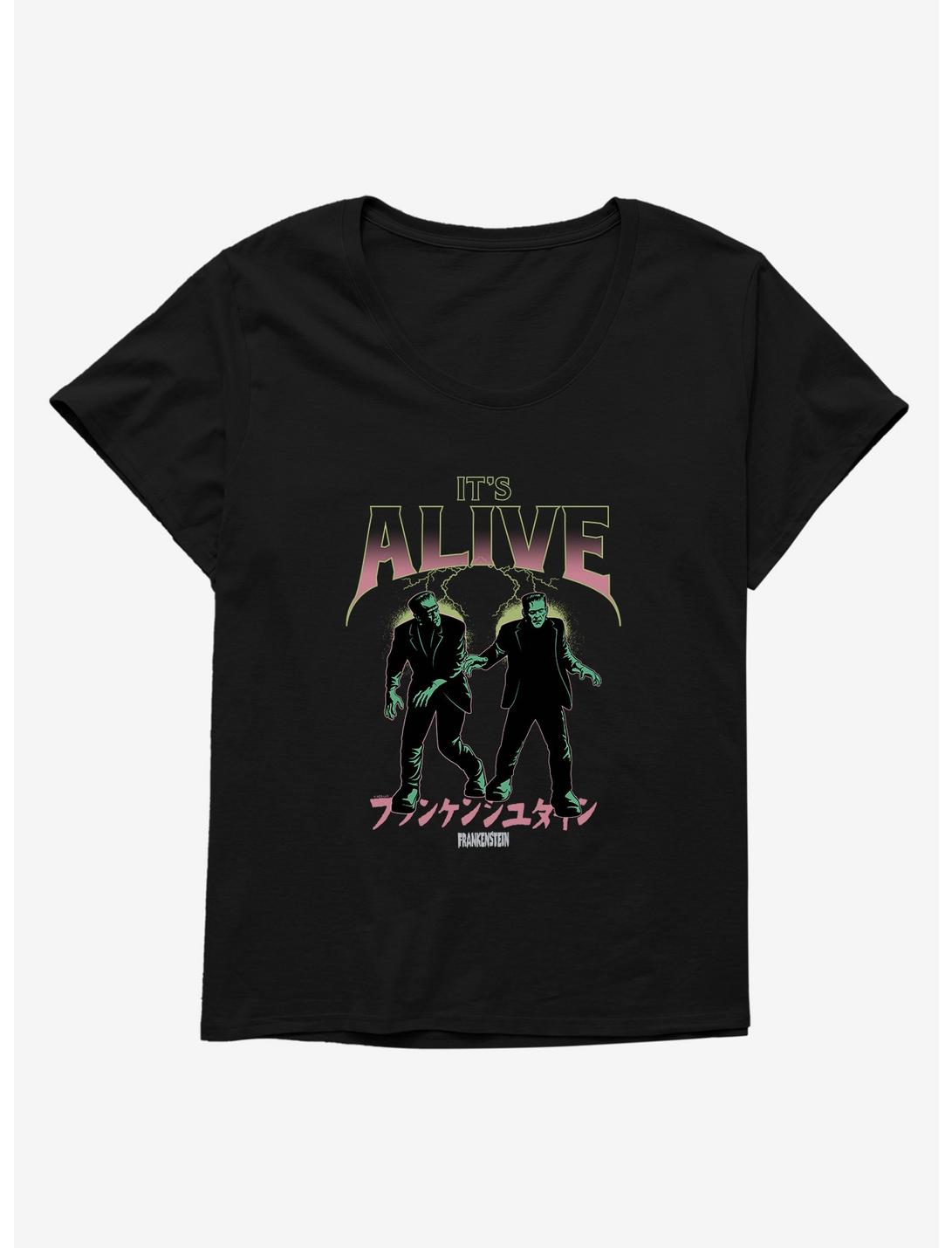 Universal Monsters Frankenstein It's Alive Girls T-Shirt Plus Size, BLACK, hi-res