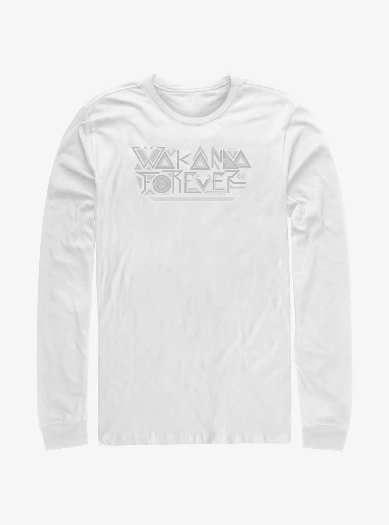 Marvel Black Panther: Wakanda Forever Pattern Long-Sleeve T-Shirt, WHITE, hi-res