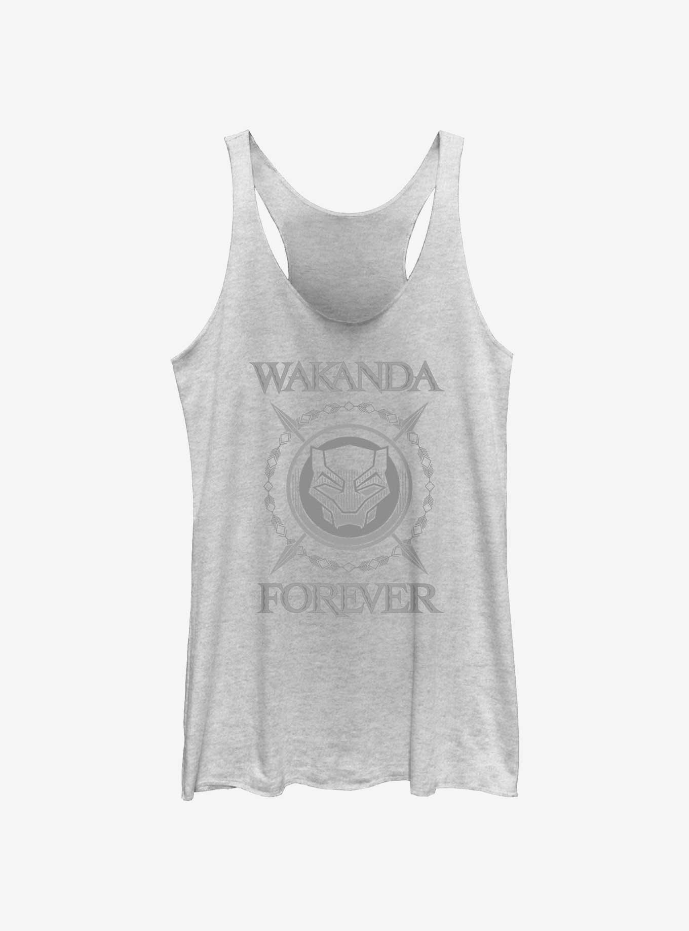 Marvel Black Panther: Wakanda Forever Spears Womens Tank Top, WHITE HTR, hi-res view 1