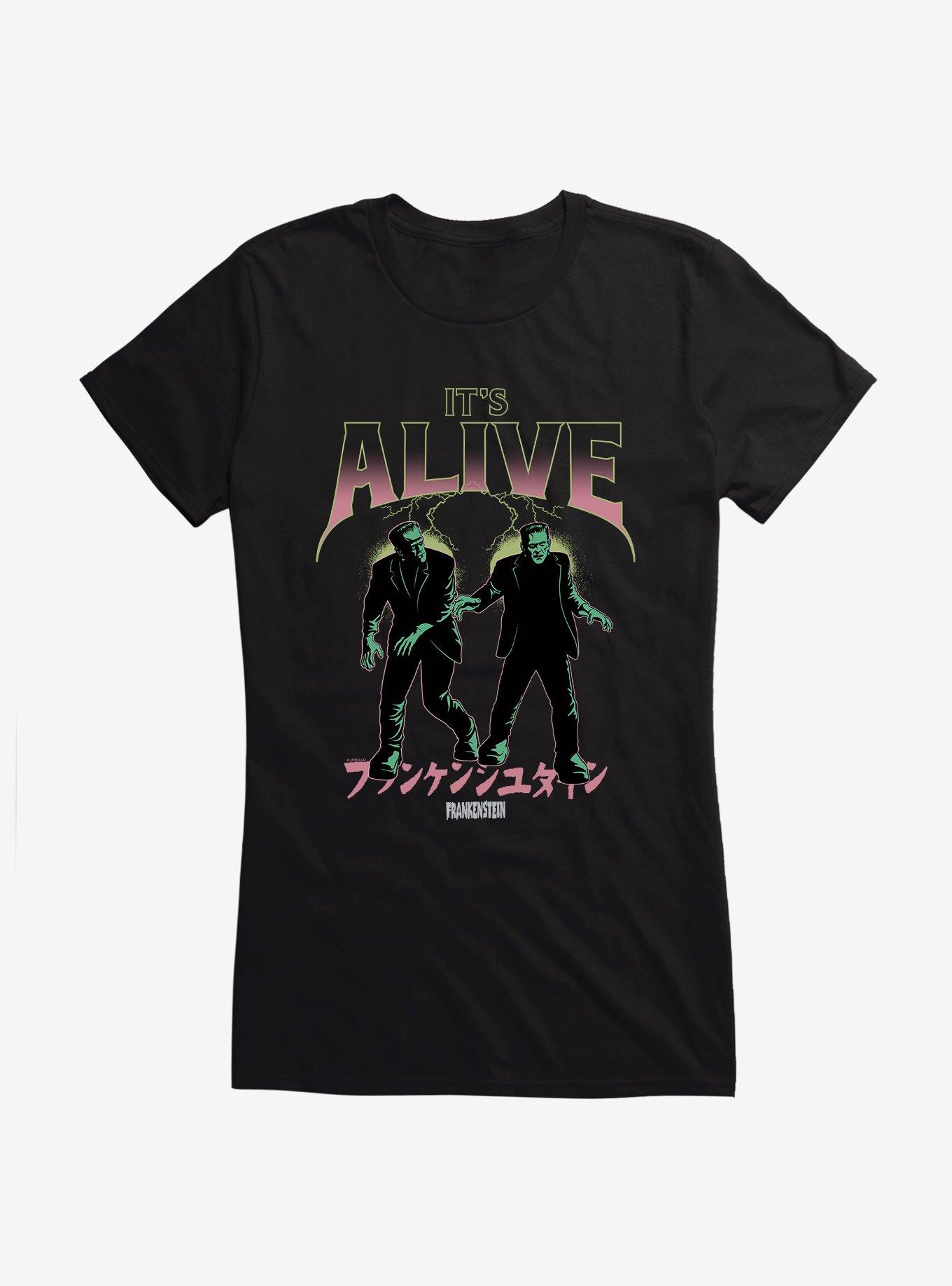 Universal Monsters Frankenstein It's Alive Girls T-Shirt, BLACK, hi-res