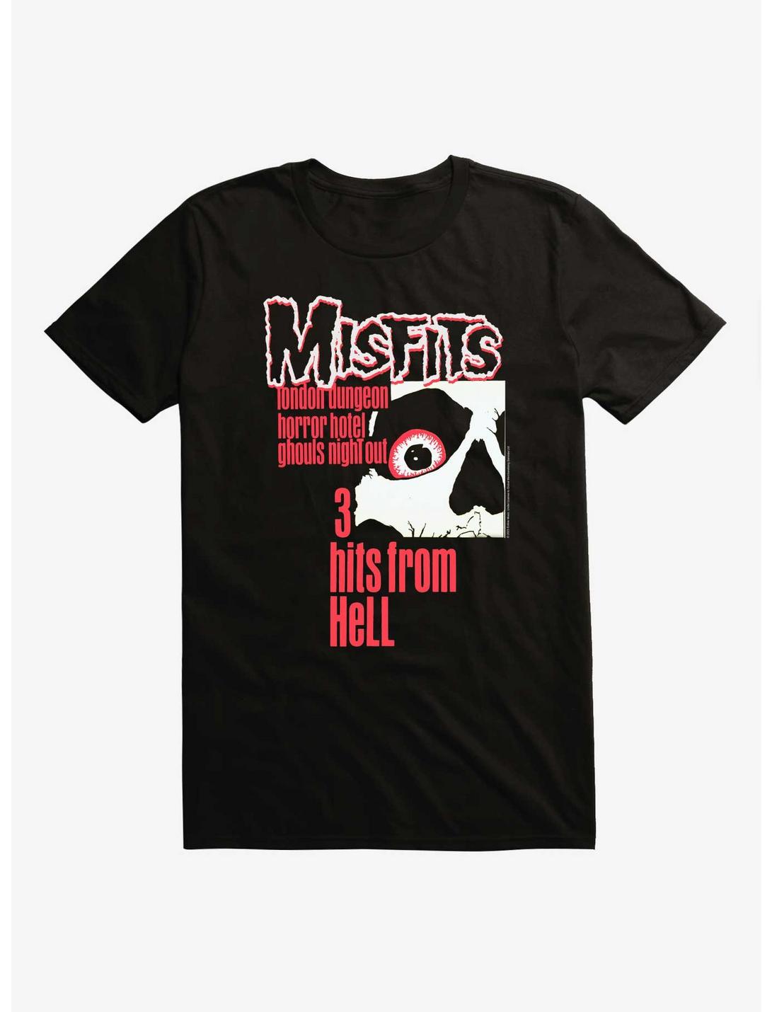 Misfits 3 Hits From Hell T-Shirt, BLACK, hi-res
