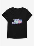Rainylune Friend The Frog Strawberry Womens T-Shirt Plus Size, BLACK, hi-res