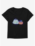 Rainylune Sprout The Frog Pumpkin Womens T-Shirt Plus Size, BLACK, hi-res