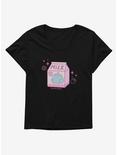 Rainylune Sprout The Frog Strawberry Milk Womens T-Shirt Plus Size, BLACK, hi-res