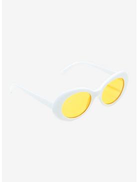 White Oval Sunglasses, , hi-res