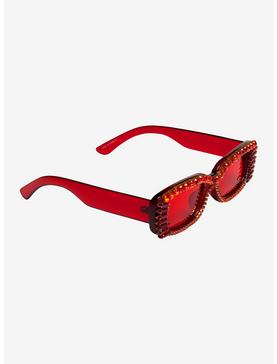 Red Rhinestone Sunglasses, , hi-res