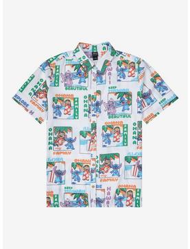 Plus Size Disney Lilo & Stitch: The Series Character Allover Print Woven Button-Up - BoxLunch Exclusive, , hi-res