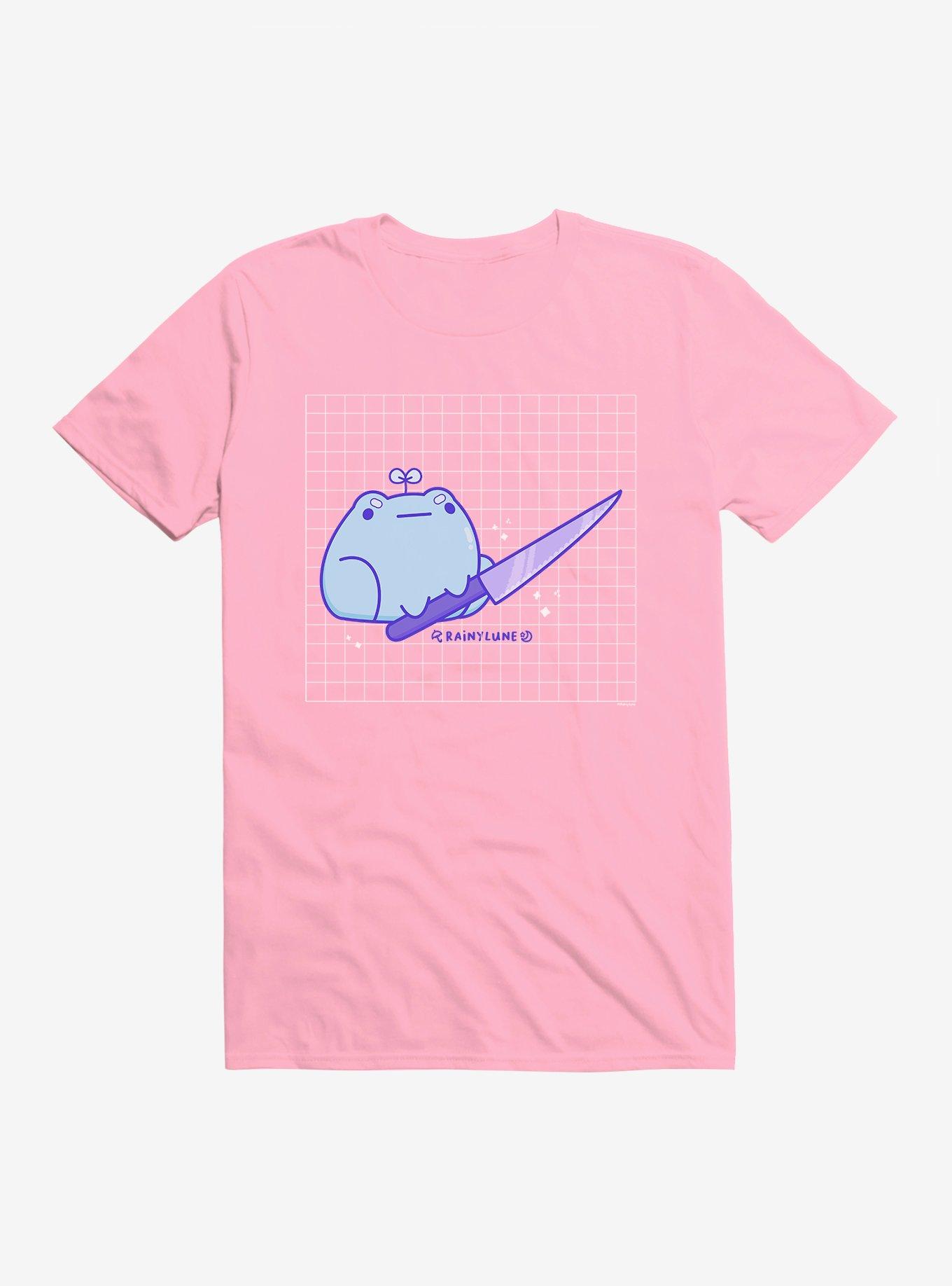 Rainylune Sprout The Frog Knife Fight T-Shirt, LIGHT PINK, hi-res