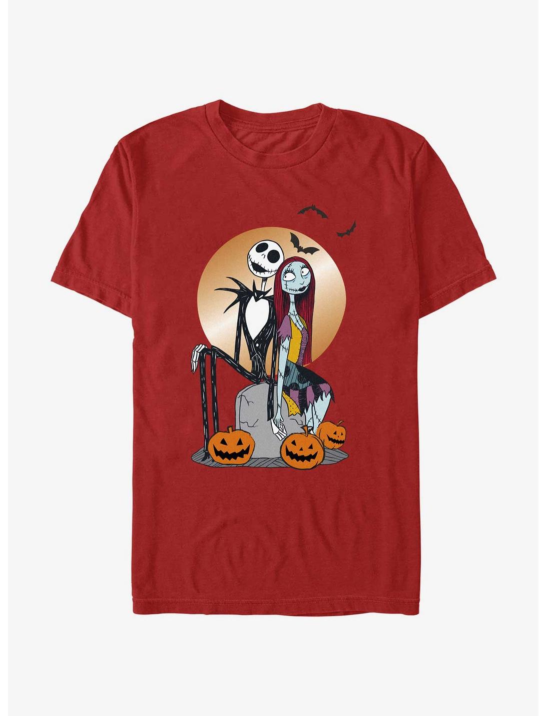 Disney The Nightmare Before Christmas Jack and Sally Holding Hands T-Shirt, RED, hi-res
