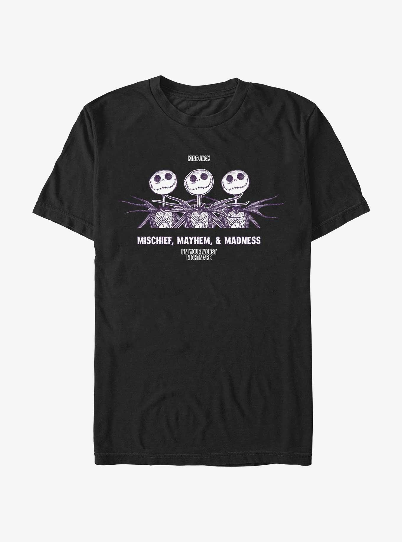 Disney The Nightmare Before Christmas King Jack Mischief, Mayhem, & Madness T-Shirt, BLACK, hi-res