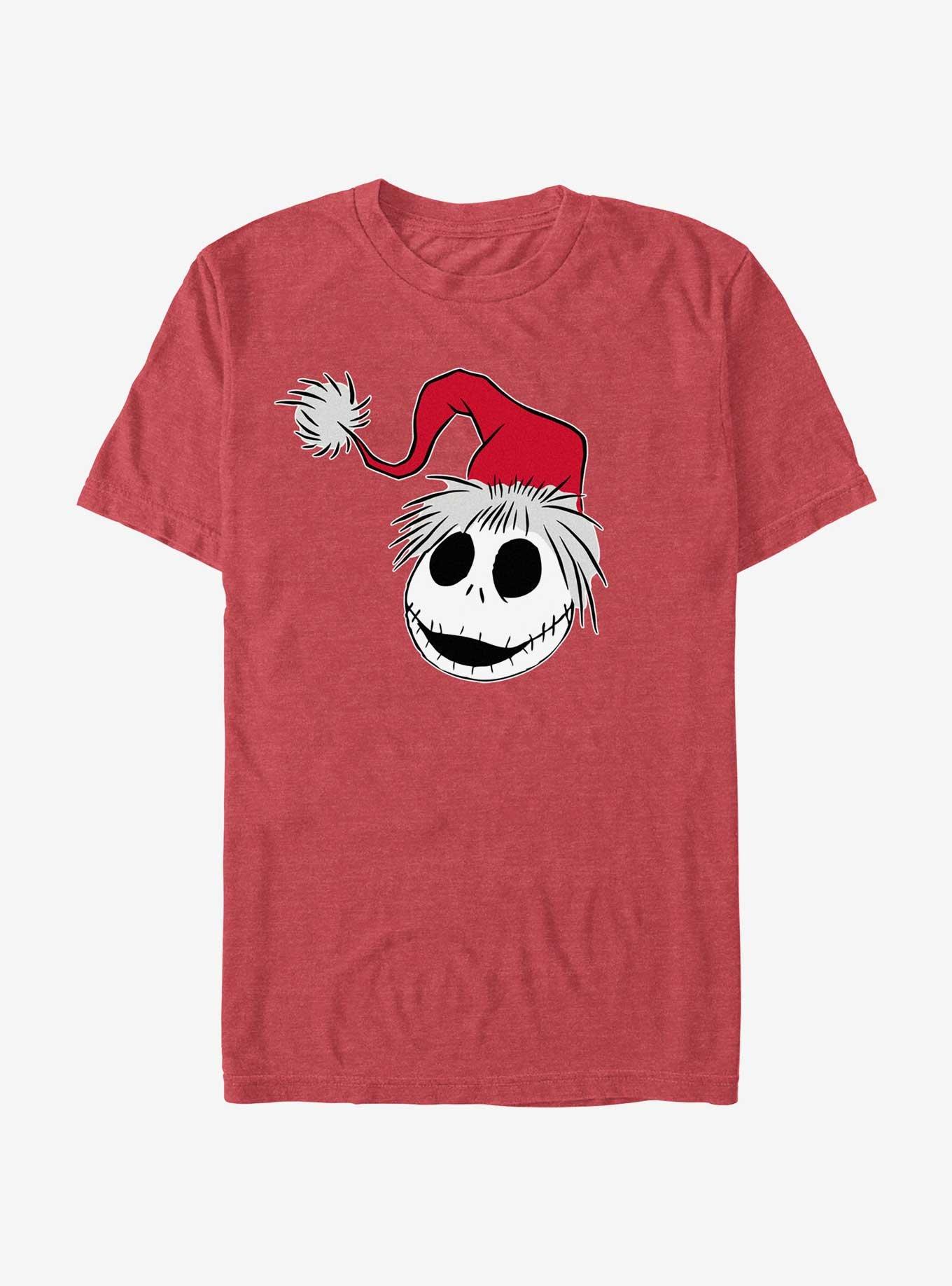 Disney The Nightmare Before Christmas Santa Hat Jack T-Shirt, RED HTR, hi-res