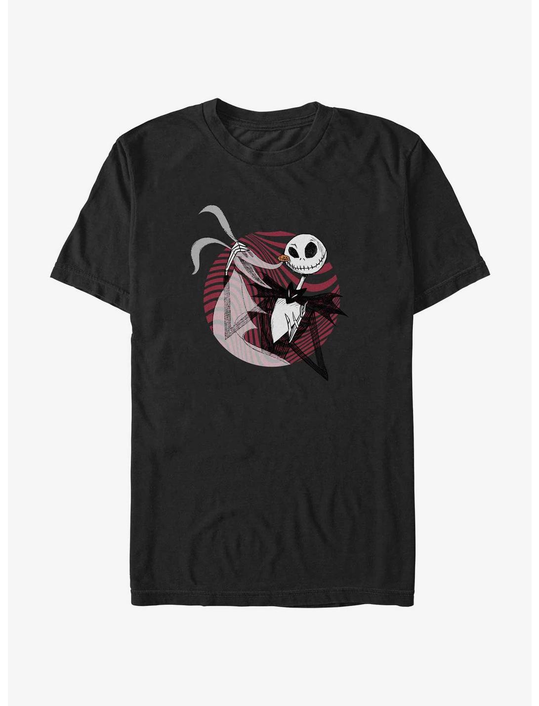Disney The Nightmare Before Christmas Scaring is Caring Zero and Jack T-Shirt, BLACK, hi-res