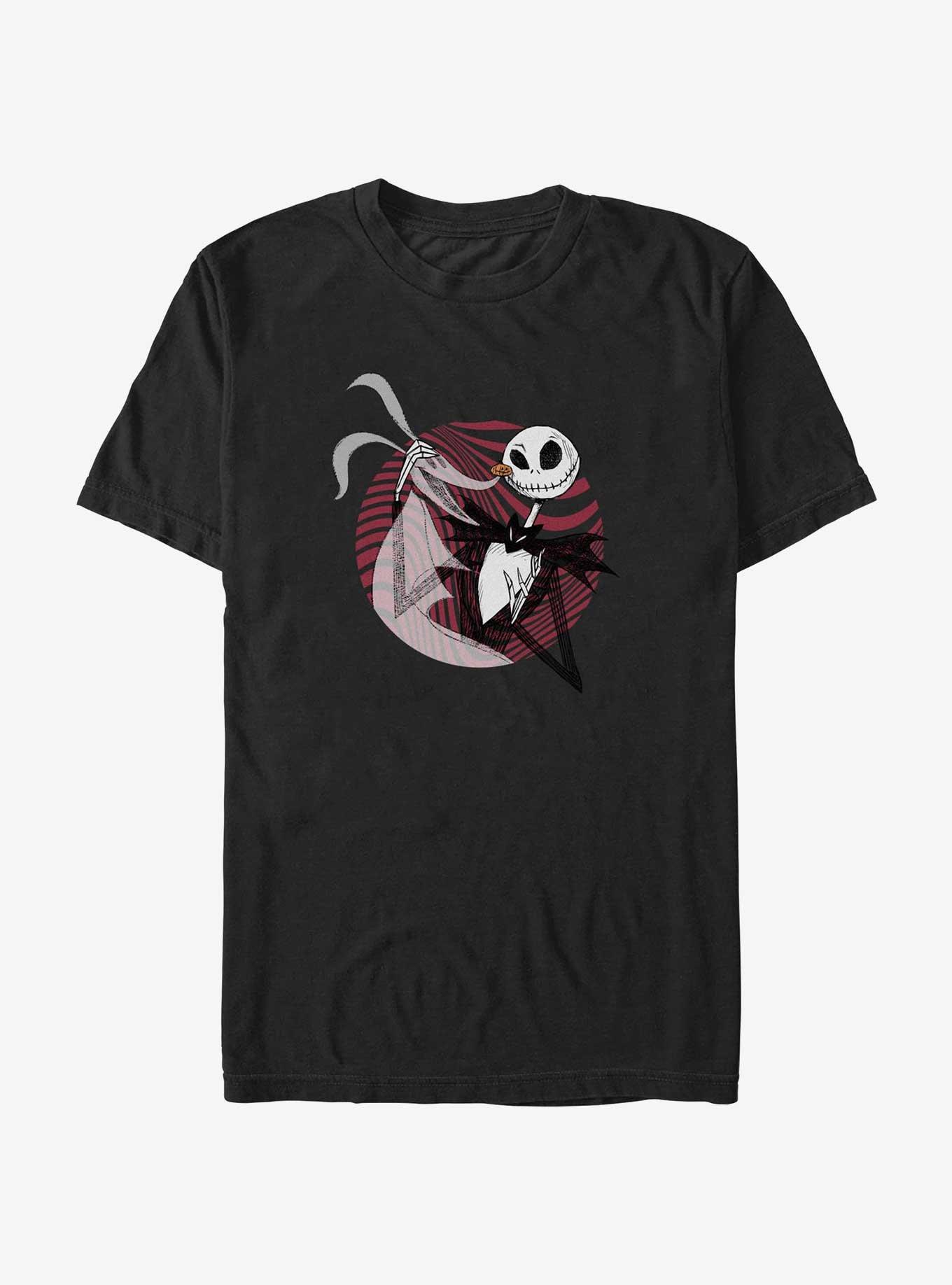 Disney The Nightmare Before Christmas Scaring is Caring Zero and Jack T-Shirt, BLACK, hi-res