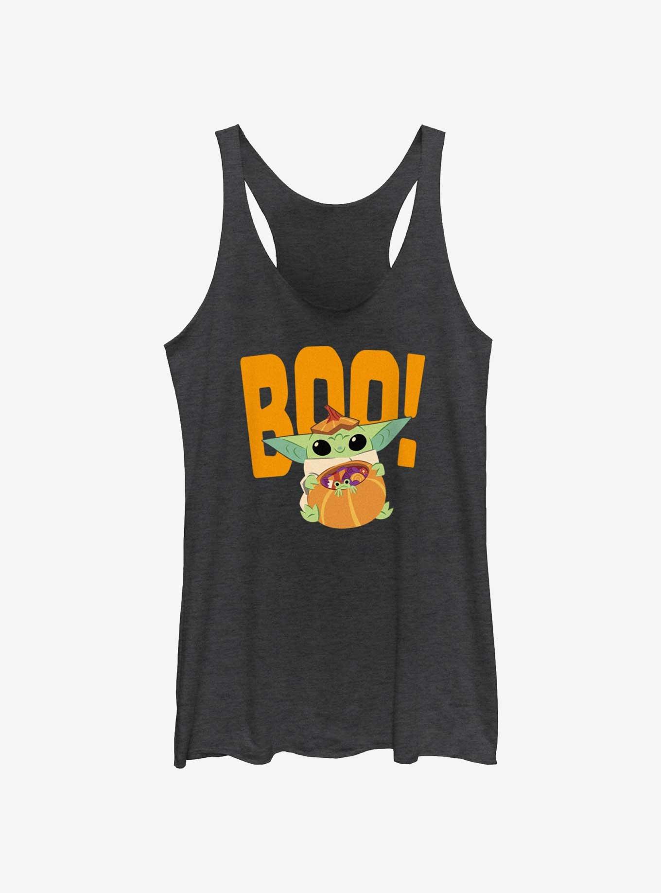 Star Wars The Mandalorian Grogu Boo Girls Tank, BLK HTR, hi-res