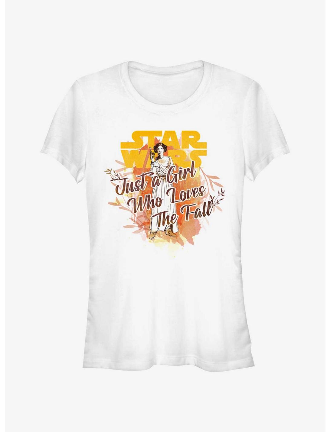 Star Wars Leia Loves The Fall Girls T-Shirt, WHITE, hi-res