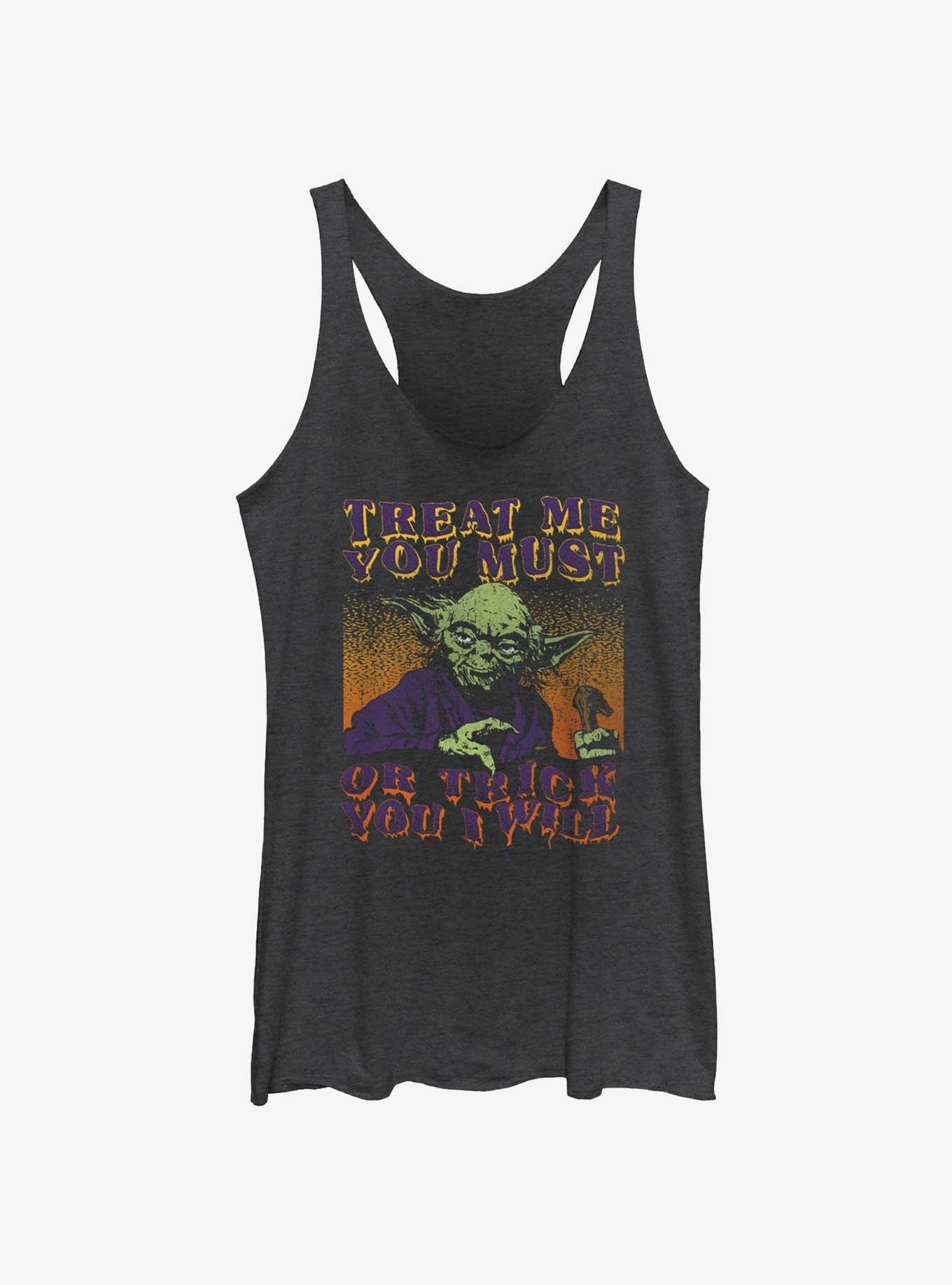 Star Wars Yoda Treat You Must Girls Tank, BLK HTR, hi-res